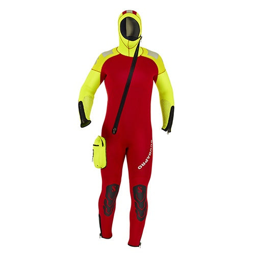 Oneflex Search and Rescue Hooded Steamer, Men, 7mm, Red/Yellow